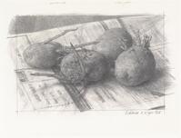 KT 2013 036
<br/>
Aardappelen op een krant
<br/>
<em>Kouwen, Philip (1922-2002)</em>